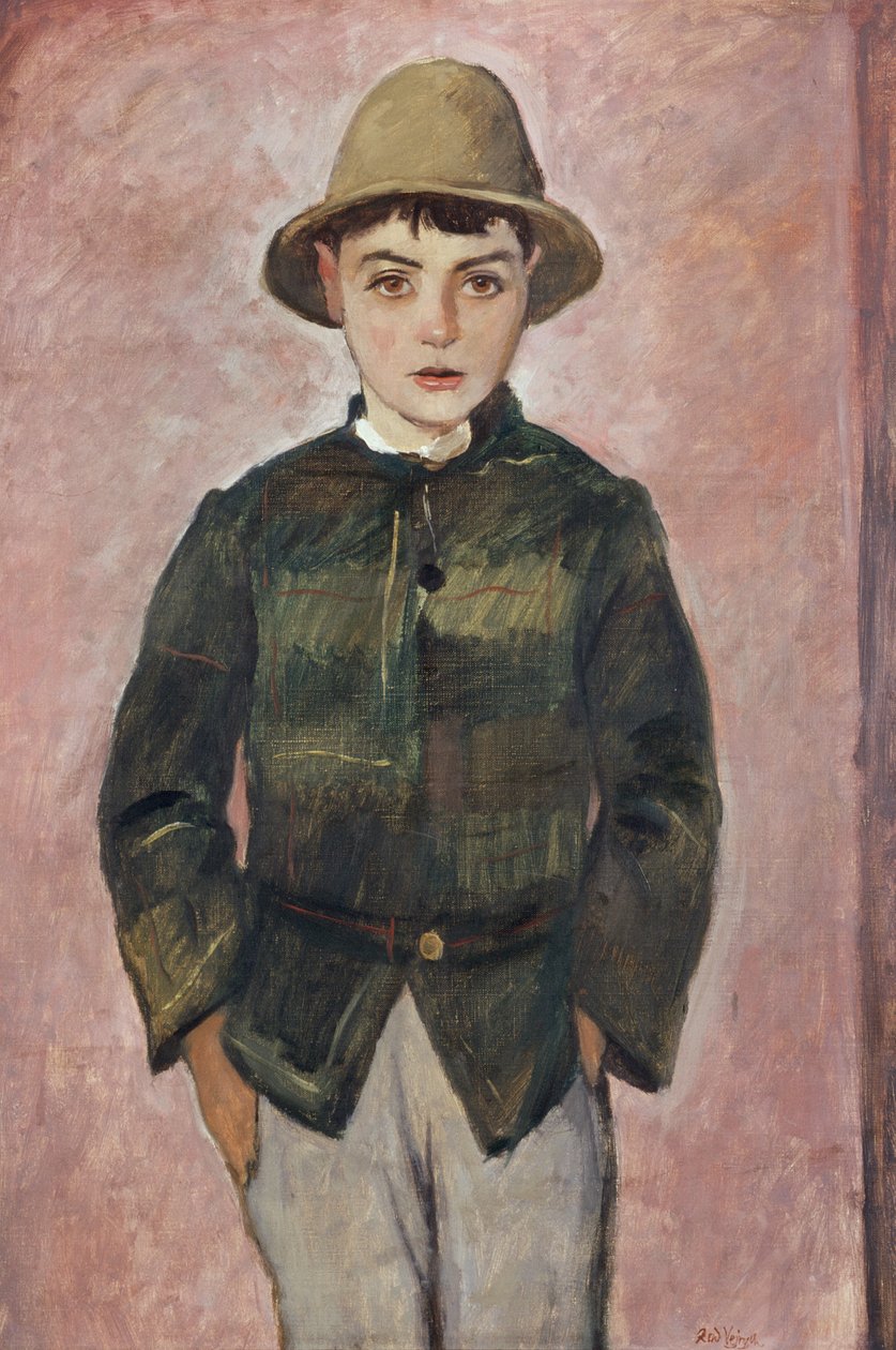 乡村男孩，1928 年左右（布面油画） 作者 鲁道夫·韦杰里奇