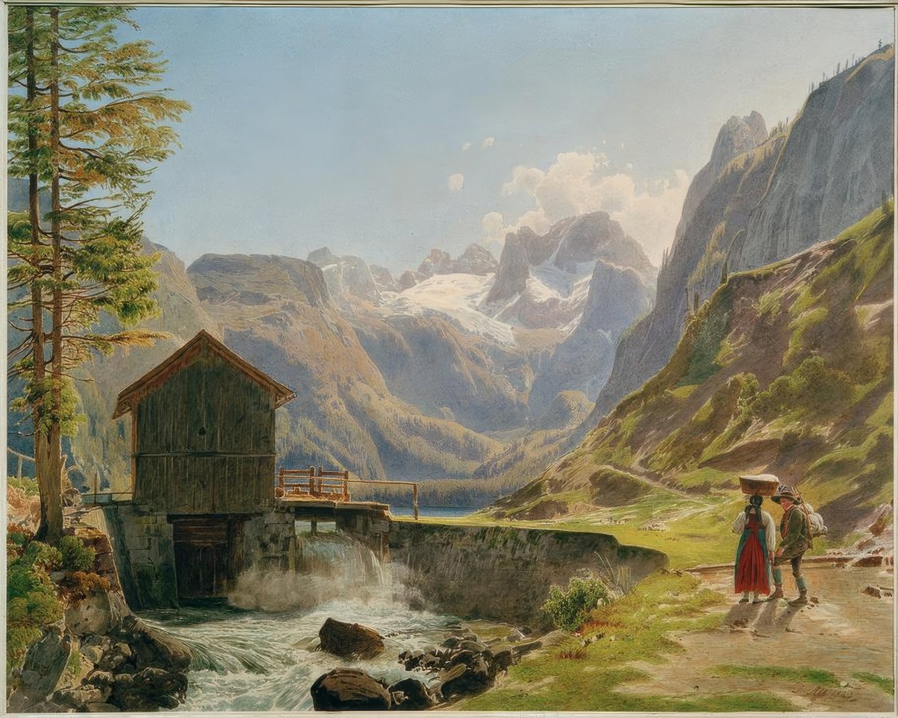 Vorderer Gosausee的Salzkammergut中的Dachstein 作者 阿尔特的鲁道夫