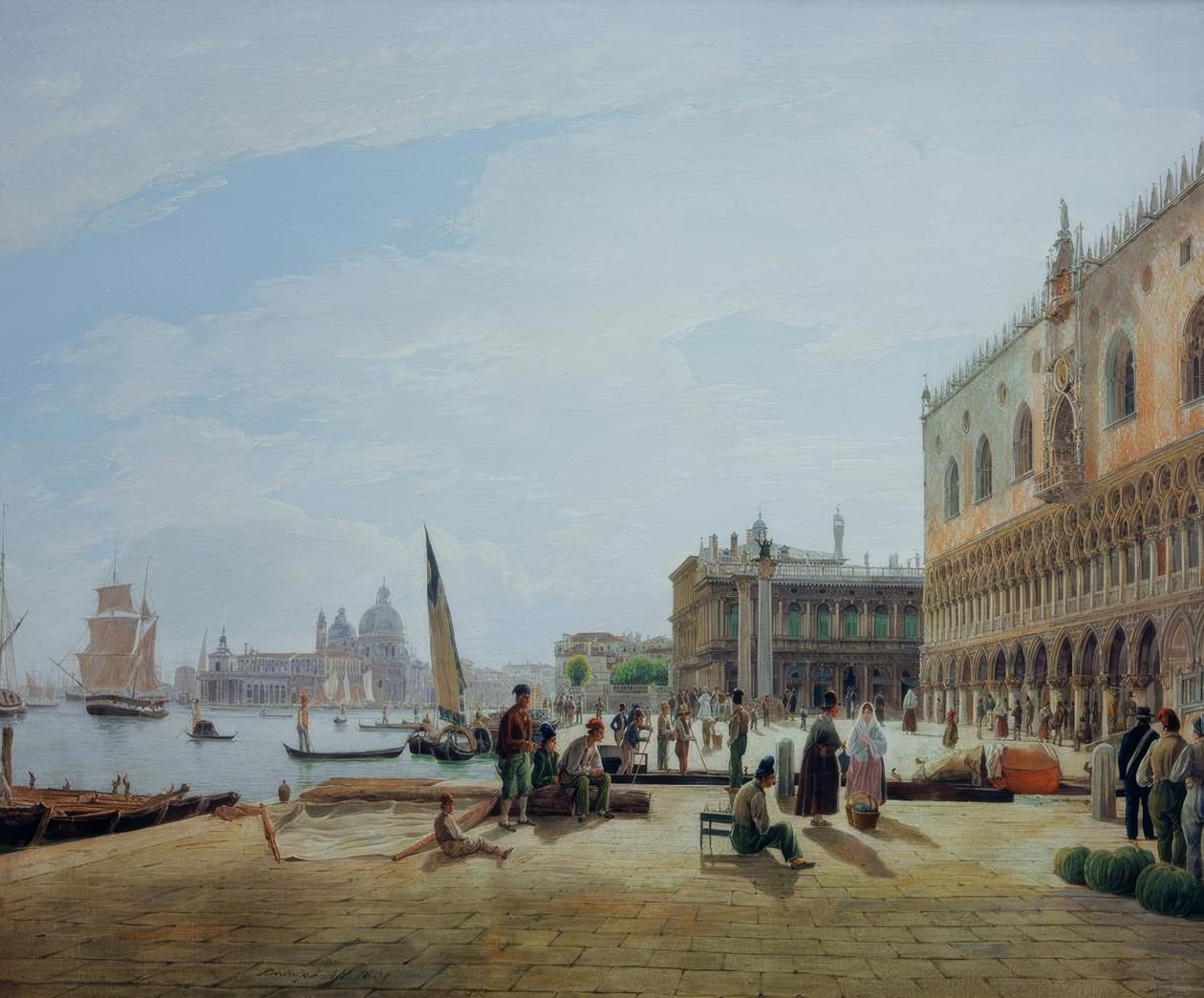 Die Riva degli Schiavoni mit dem Dogenpalast 作者 阿尔特的鲁道夫