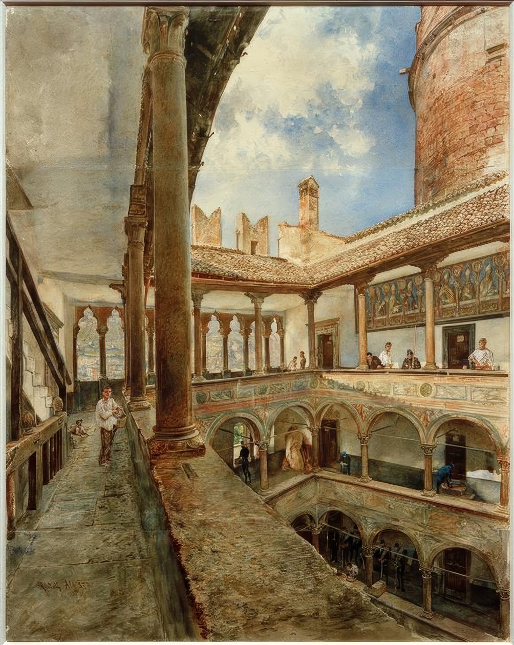 Trient的Innonhof des Castello del Buonconsiglio 作者 阿尔特的鲁道夫