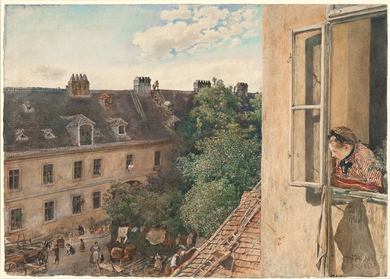 Alservorstadt的景色，1872年 作者 阿尔特的鲁道夫