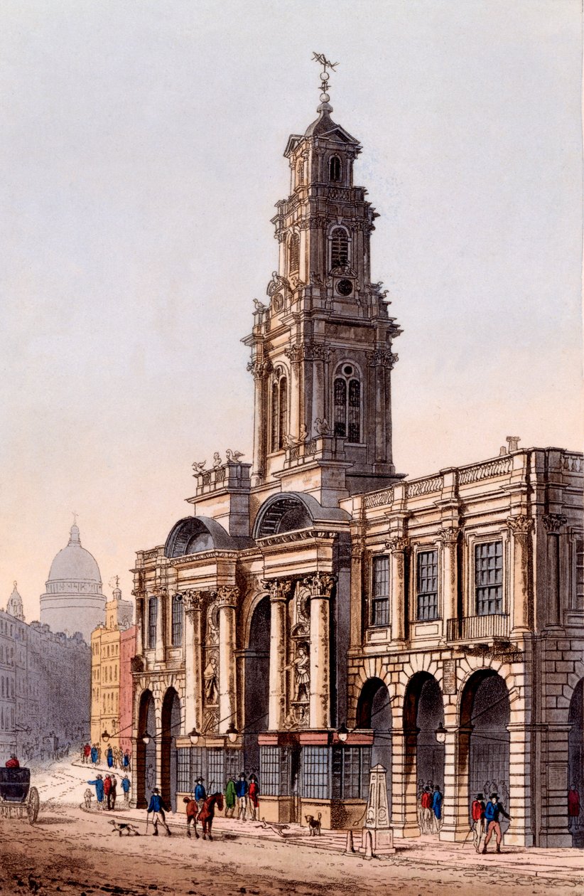 皇家交易所，1816年（彩色aquatint） 作者 鲁道夫·阿克曼
