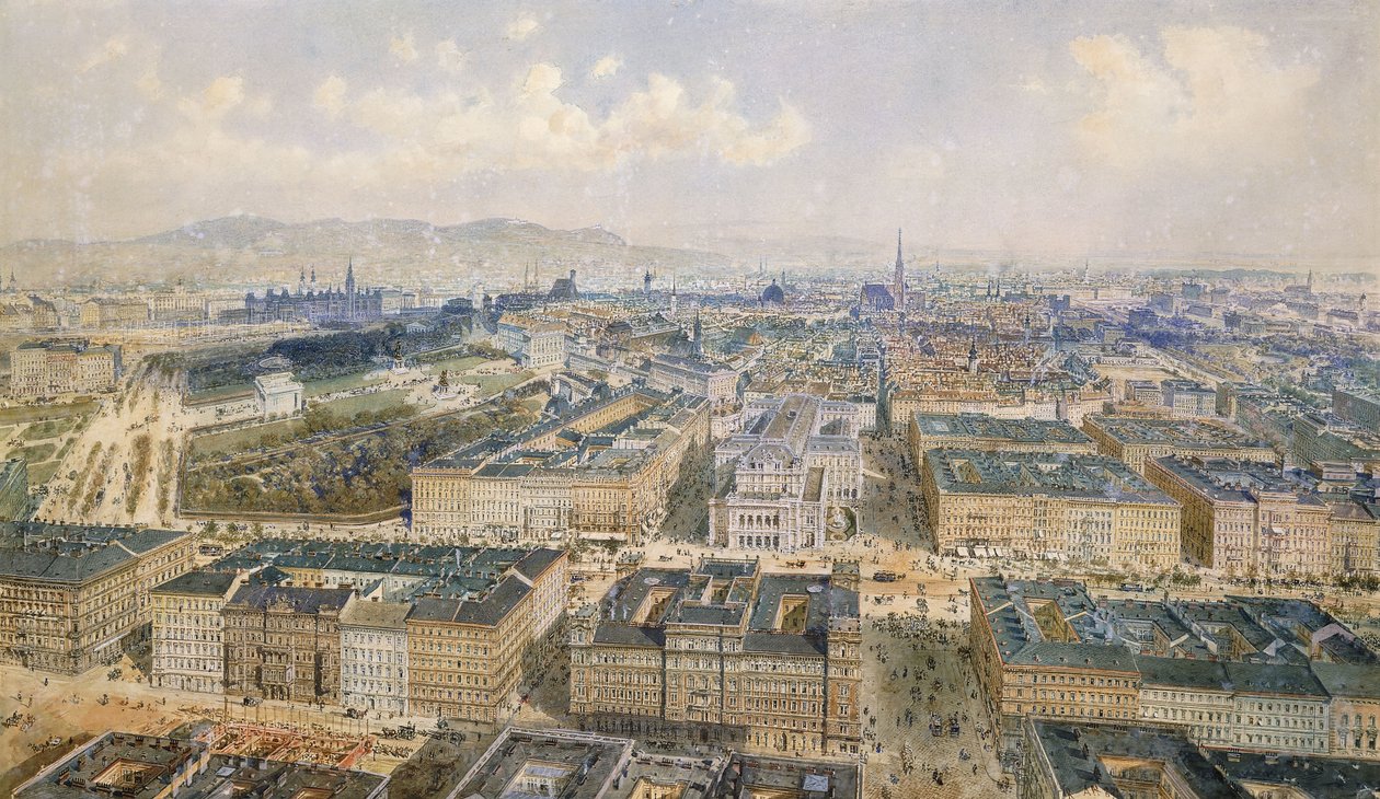 维也纳全景，1871年 作者 阿尔特的鲁道夫