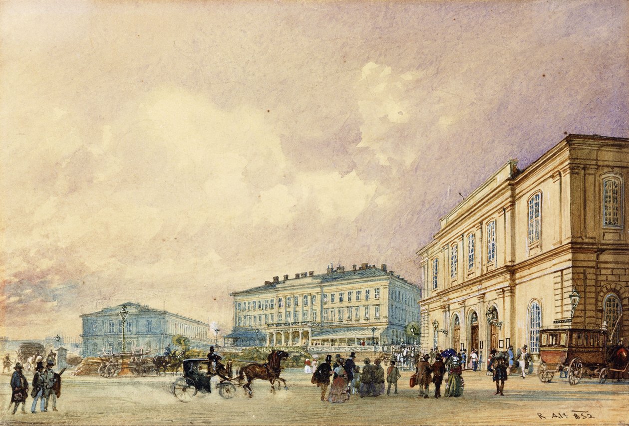 维也纳南站； Sudbahnhof，维也纳，1852年 作者 阿尔特的鲁道夫