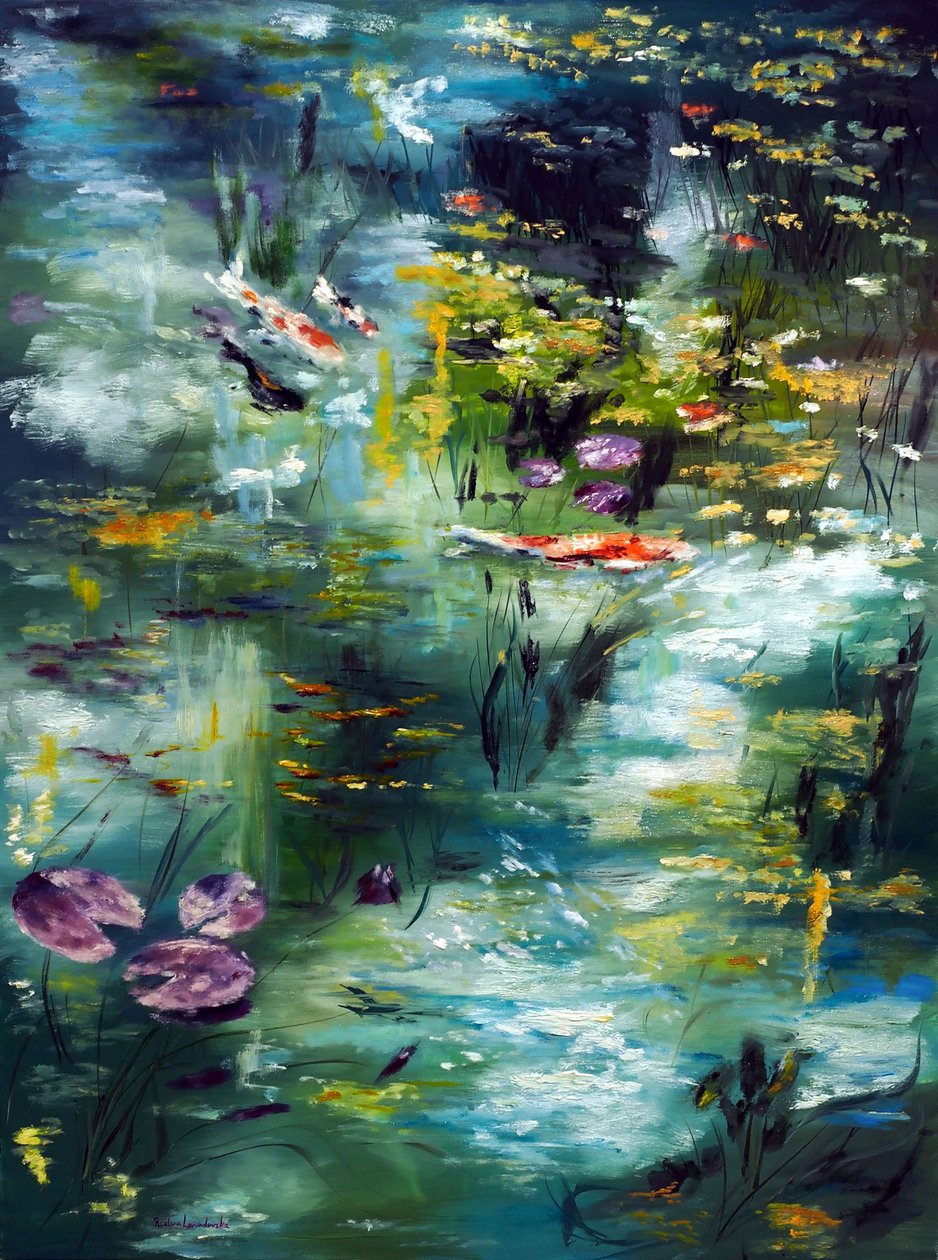 莫奈的池塘，2021 年（布面油画） 作者 鲁斯拉娜·莱万多夫斯卡