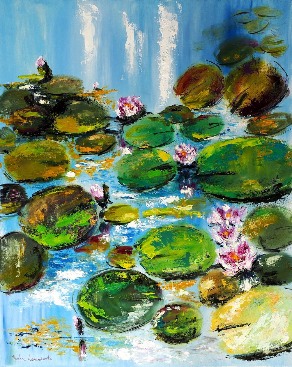 睡莲池塘，2021 年（布面油画） 作者 鲁斯拉娜·莱万多夫斯卡