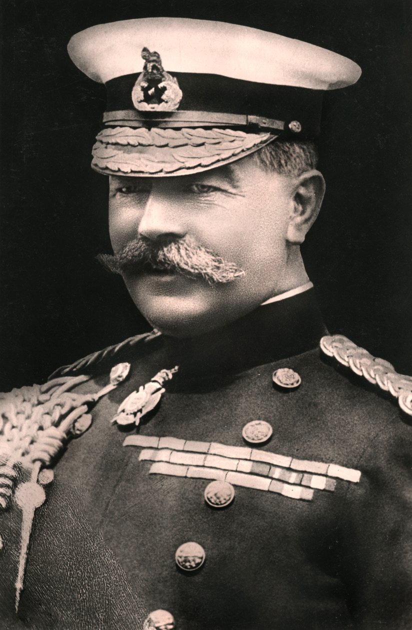 二十世纪初，元帅伯爵基奇纳（Earl Kitchener），1850-1916年。 作者 罗素和儿子