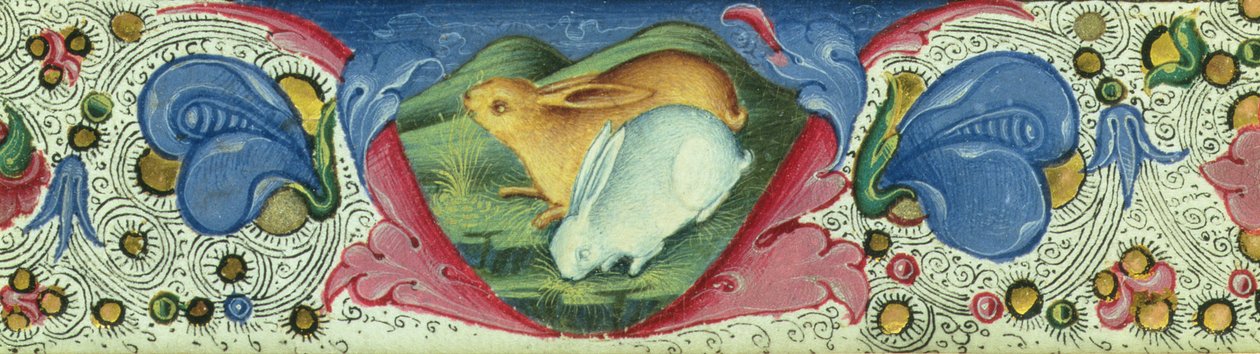 装饰边框，c.1470牛皮纸 作者 Russi Francesco di Giovanni de