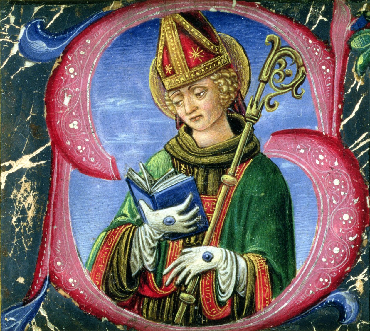 历史悠久的S描绘圣主教，C.1470 作者 Russi Francesco di Giovanni de