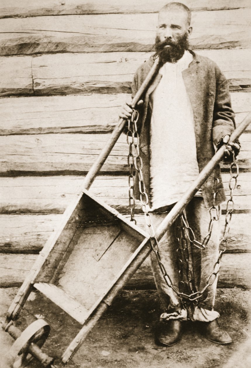在西伯利亚定罪，1890年代（棕褐色照片） 作者 俄罗斯摄影师