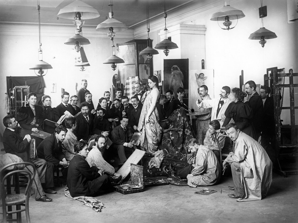 Ilya Repin在1898年圣彼得堡帝国学院教授生命课 作者 俄罗斯摄影师