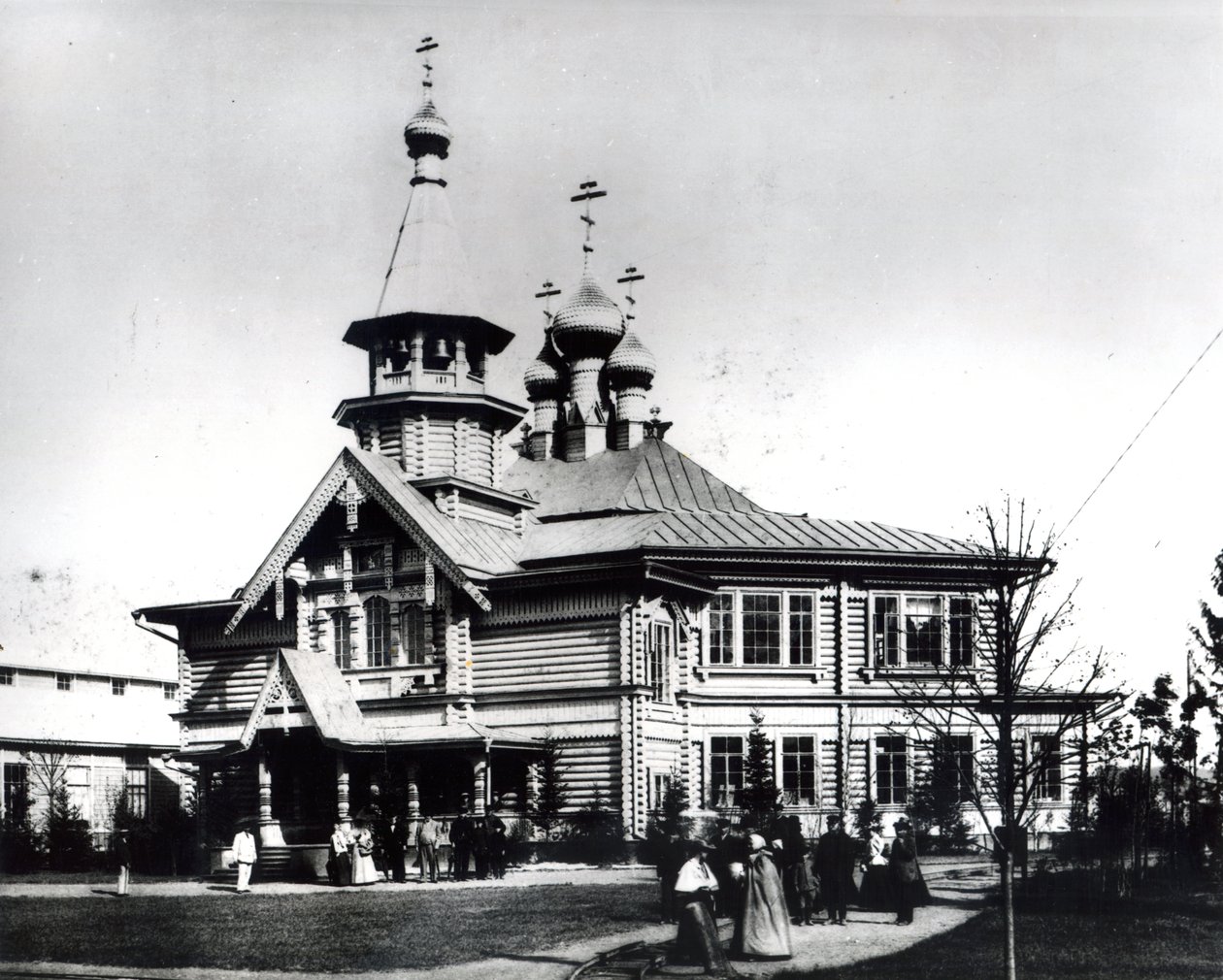 教区教堂和学校为全俄工业和艺术展设计，下诺夫哥罗德，1896年 作者 俄罗斯摄影师