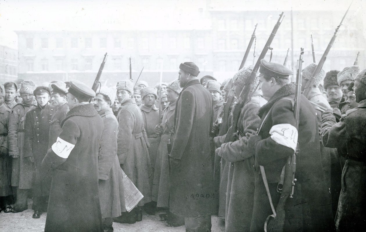 革命民兵逮捕警察，1917年2月 作者 俄罗斯摄影师