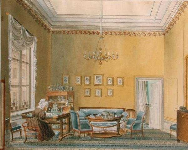 Boratynskys议院内部在莫斯科，1830s 作者 俄语学校