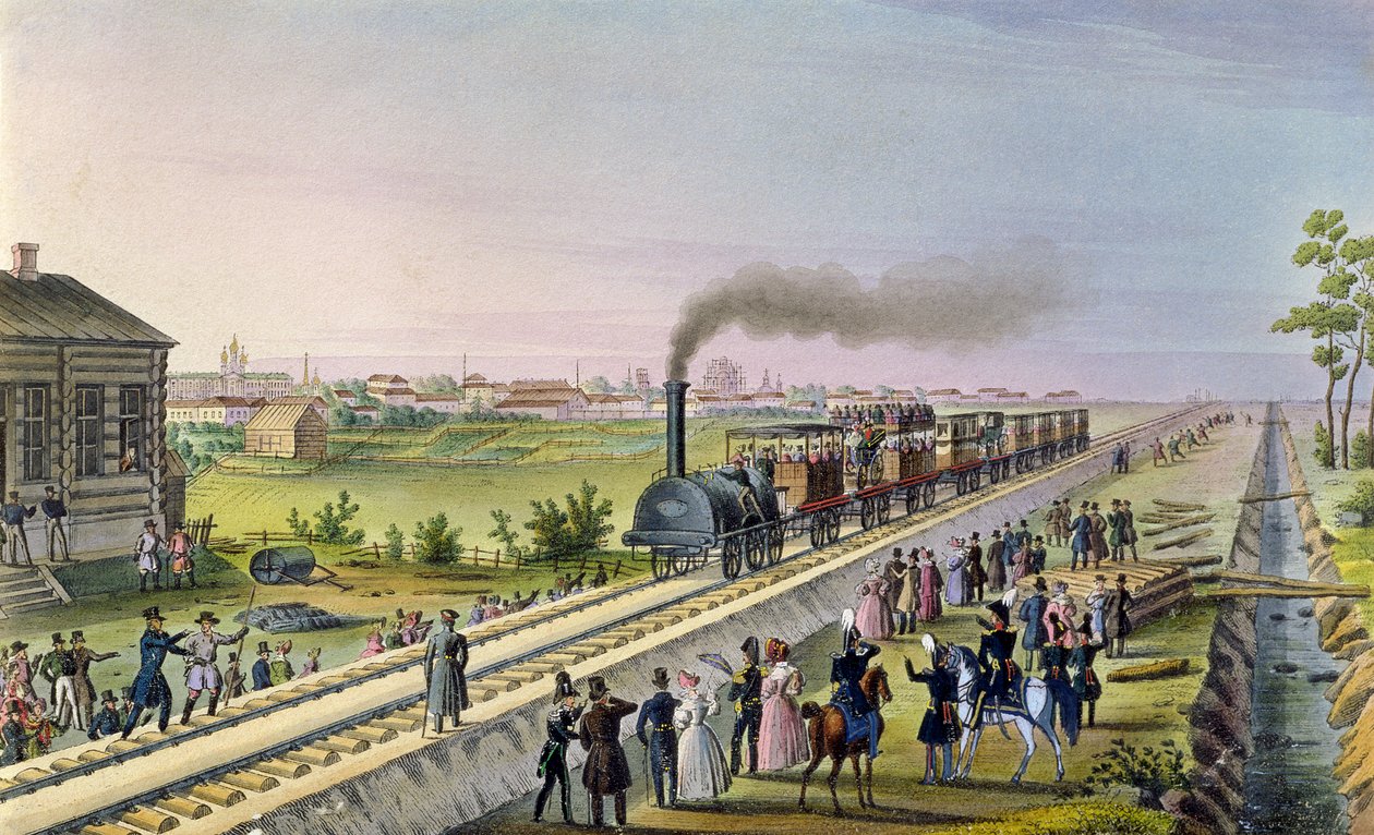 1837年，从Tsarskoe Selo到Pavlovsk的第一条铁路线开通 作者 俄语学校