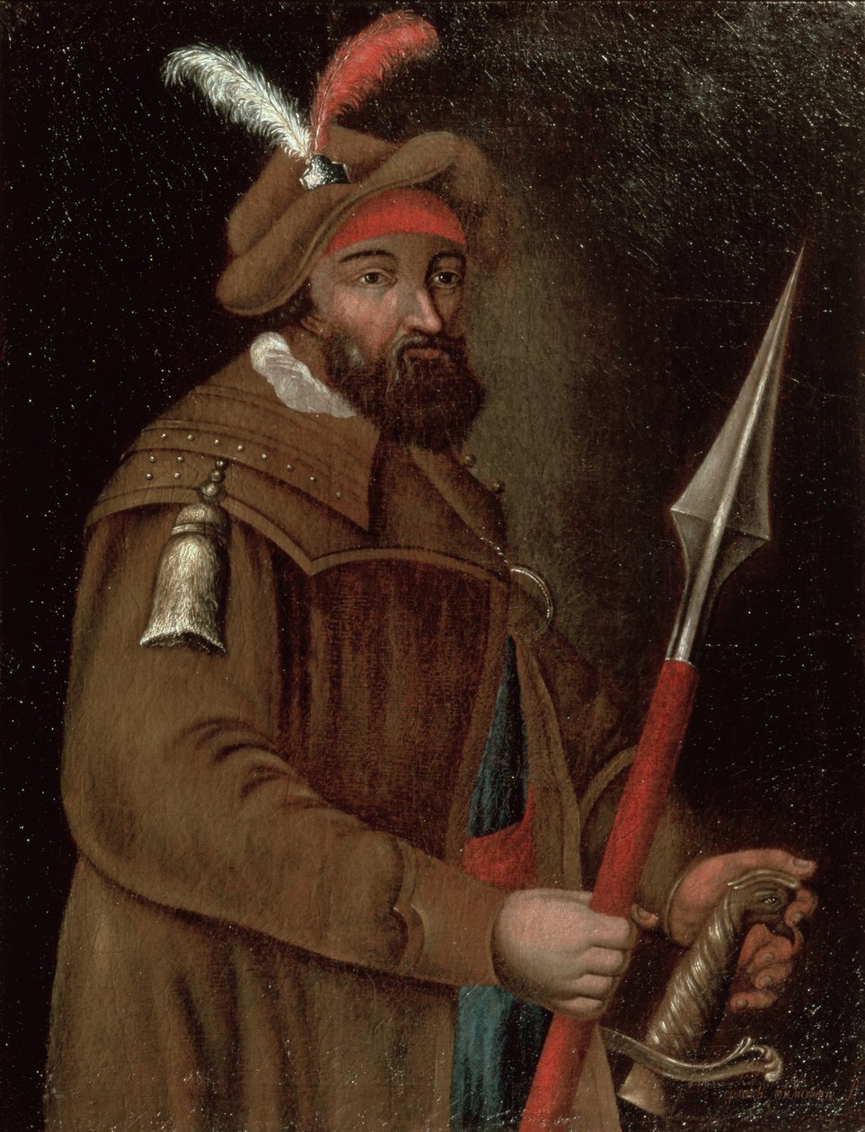 Yermak Timofeyevich（d.15845）的肖像，1700-50 作者 俄语学校