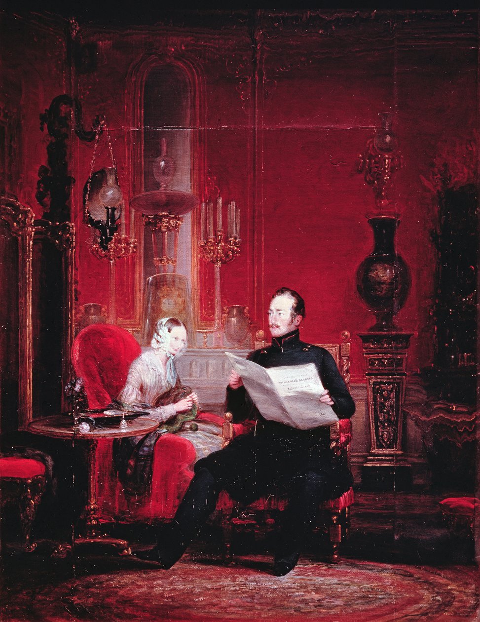 Tsarevich Alexander（1818-81）和他的妻子Maria Alexandrovna，1845 作者 俄语学校