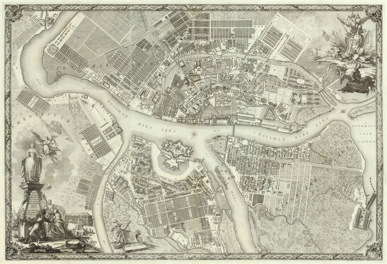 圣彼得堡地图1753年圣彼得堡成立50周年 作者 俄罗斯大师