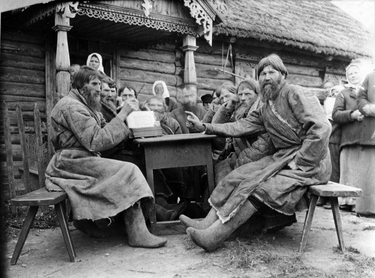 在Mirskoi Skhod会见俄罗斯农民长老（bw照片） 作者 俄罗斯摄影师