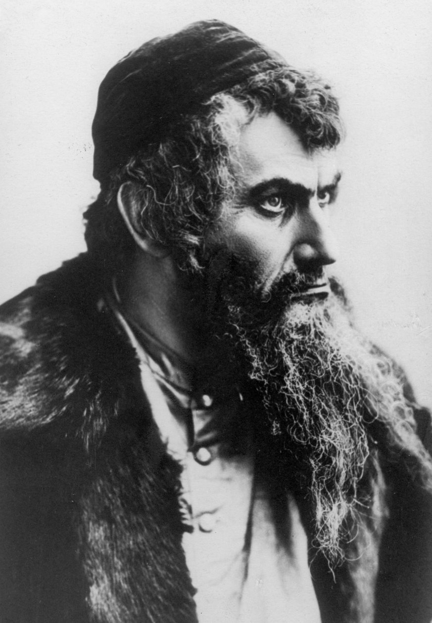 拉斐尔·阿德尔海姆（Raphael Adelheim）扮演夏洛克在1898年俄国生产的《威尼斯商人》中的角色 作者 俄罗斯摄影师