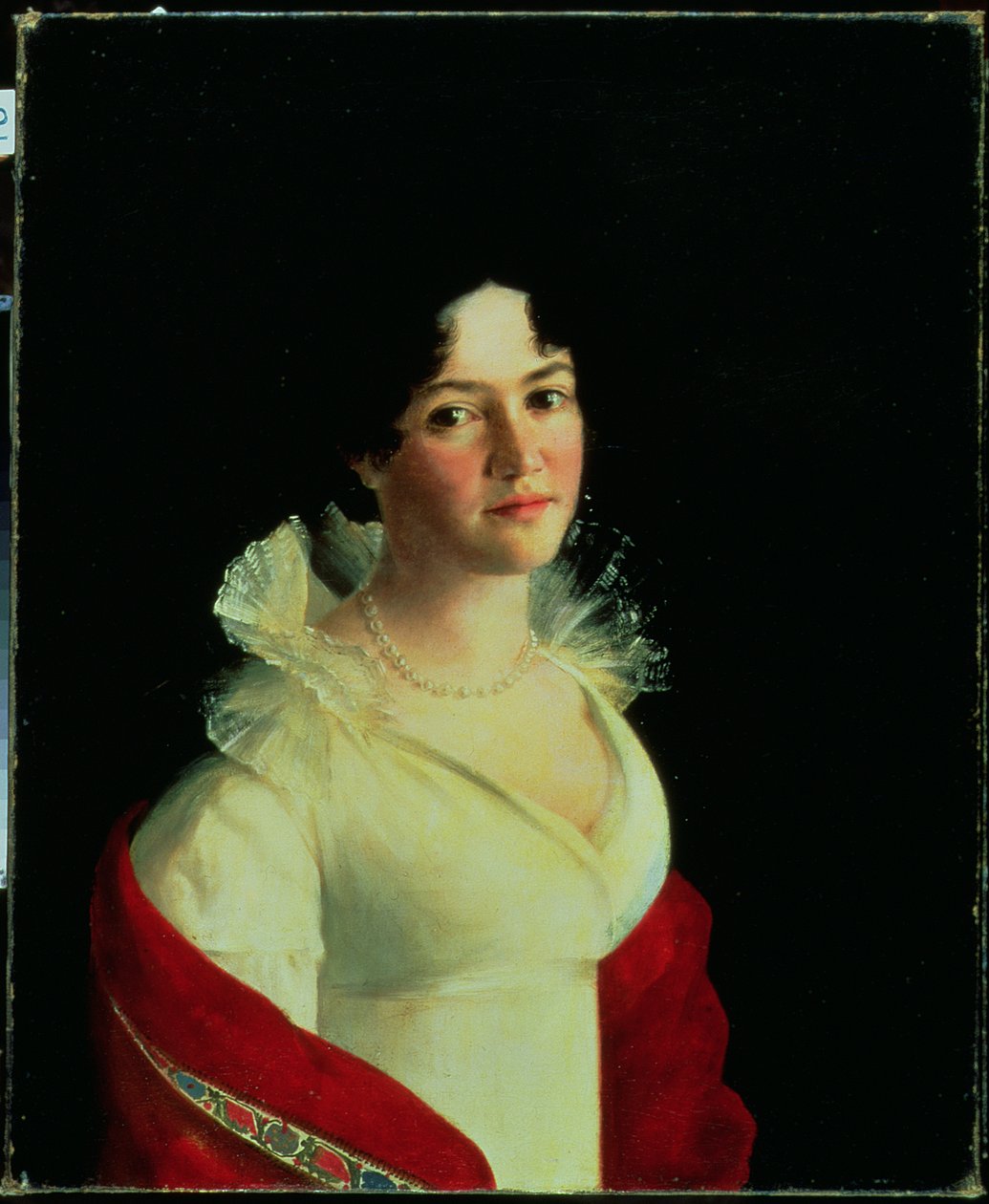 伯爵夫人Natalia Pavlovna Zubova（1801-68）c.1820的肖像 作者 俄语学校
