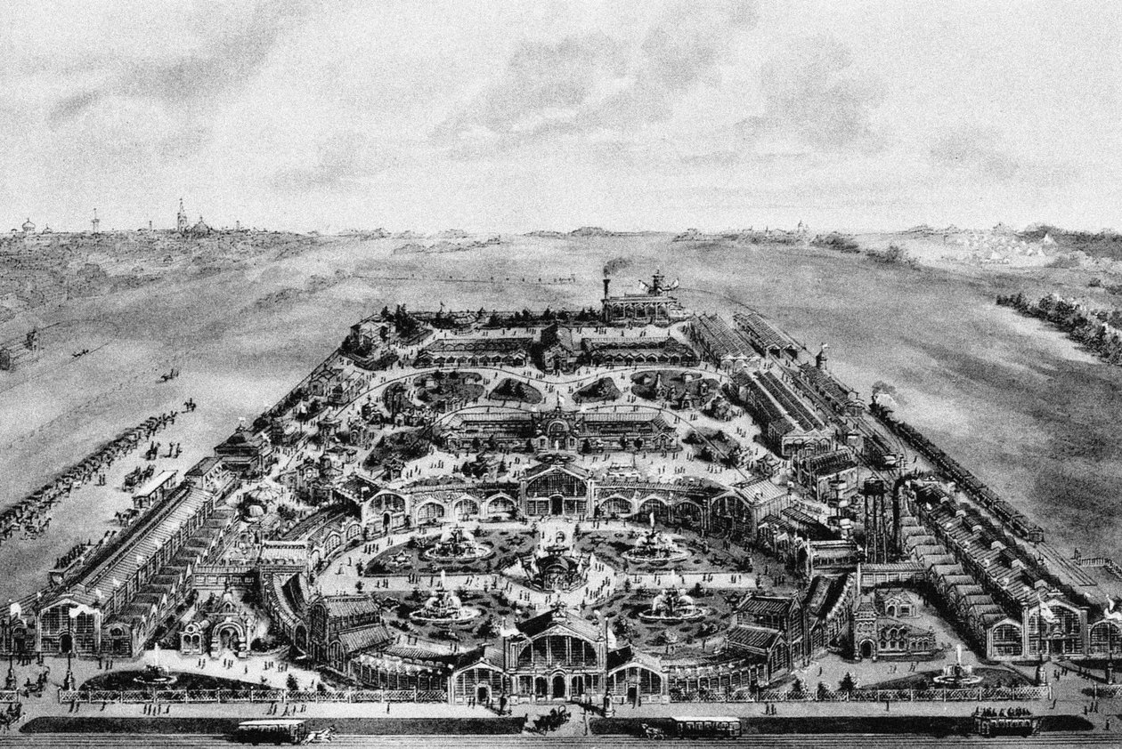 观点的1882全俄博览会，Khodynka，莫斯科，俄罗斯 作者 俄语学校