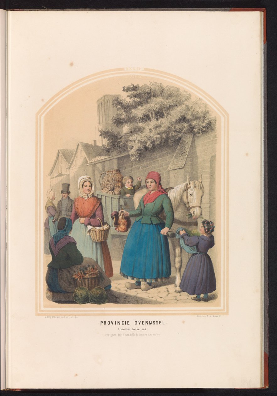 Lonneker 和 Losser 在上艾瑟尔省的服饰，1857 年
上艾瑟尔省。Lonneker, Losser, etc./ XXXIV（标题在实物上） 作者 鲁尔特·德弗里斯
