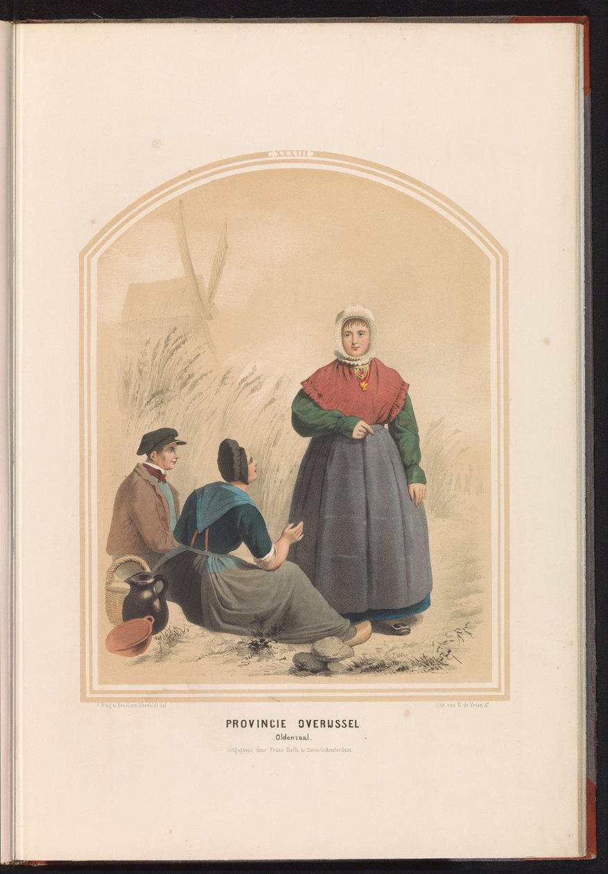 上艾瑟尔省奥尔登扎尔的传统服装，1857 年 上艾瑟尔省。 Oldenzaal / XXXIII（物体上的标题） 作者 鲁尔特·德弗里斯