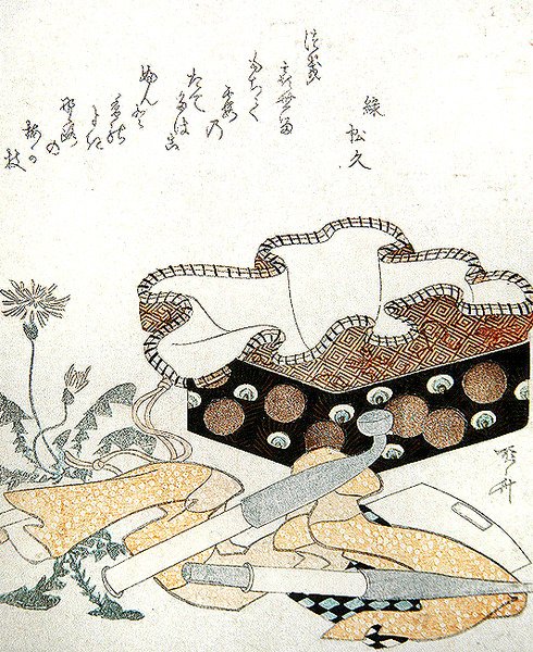 管道和蒲公英（彩色木版画） 作者 龙宫京心斋