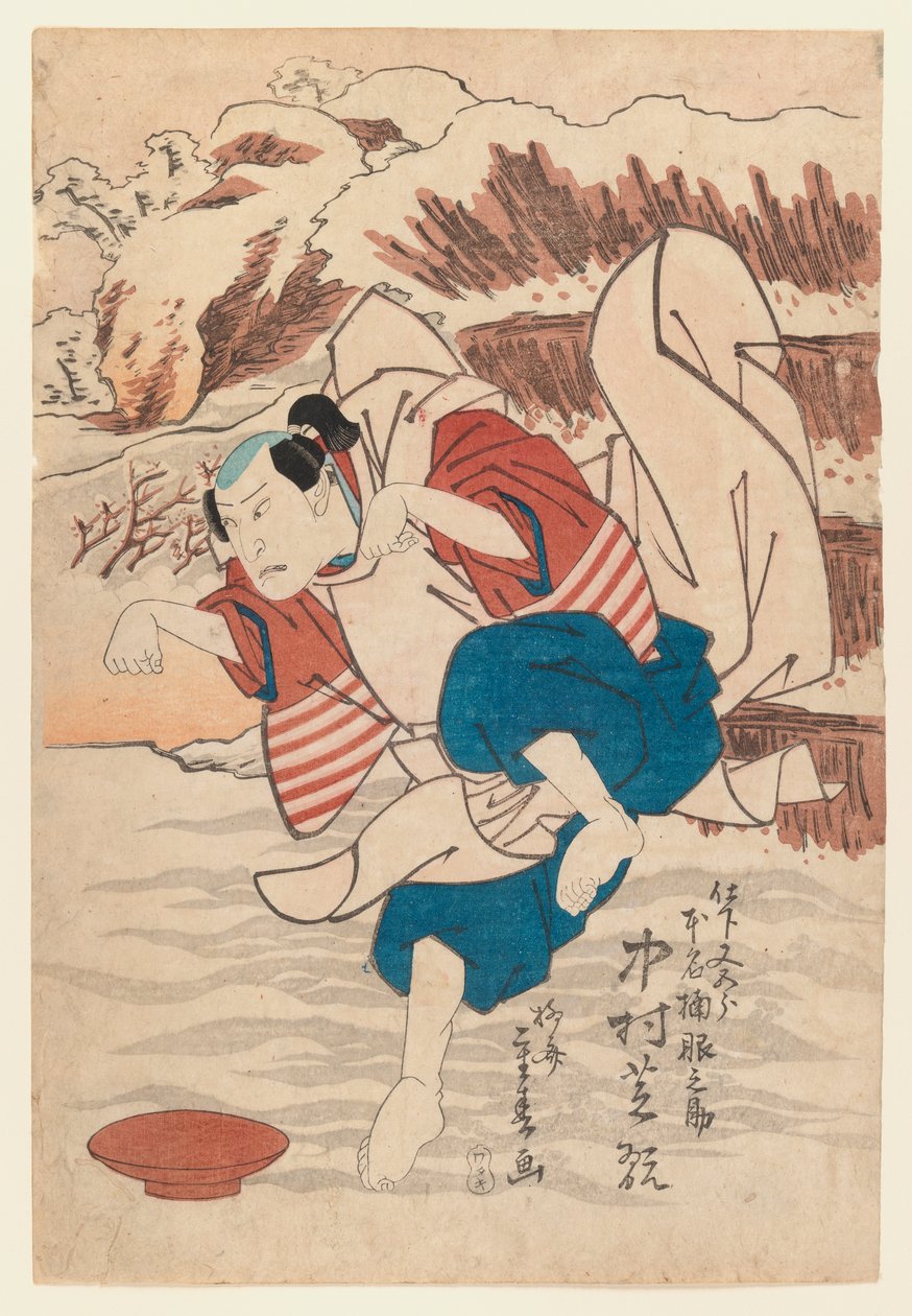 演员Nakamura Shikan在歌舞伎角色，1830年（木版画） 作者 龙彩茂晴