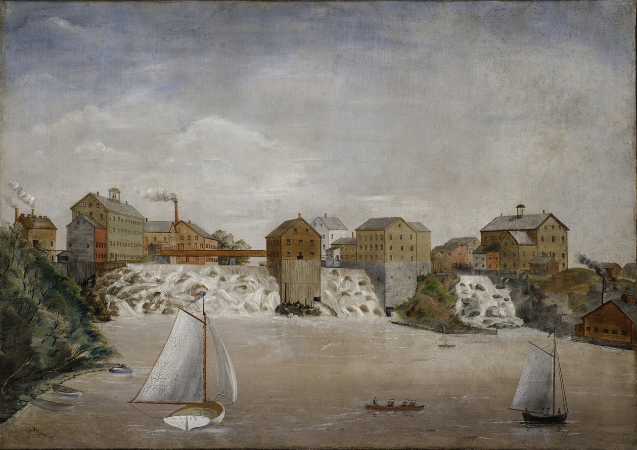 Vergennes瀑布，1875-76 作者 SH Washburn