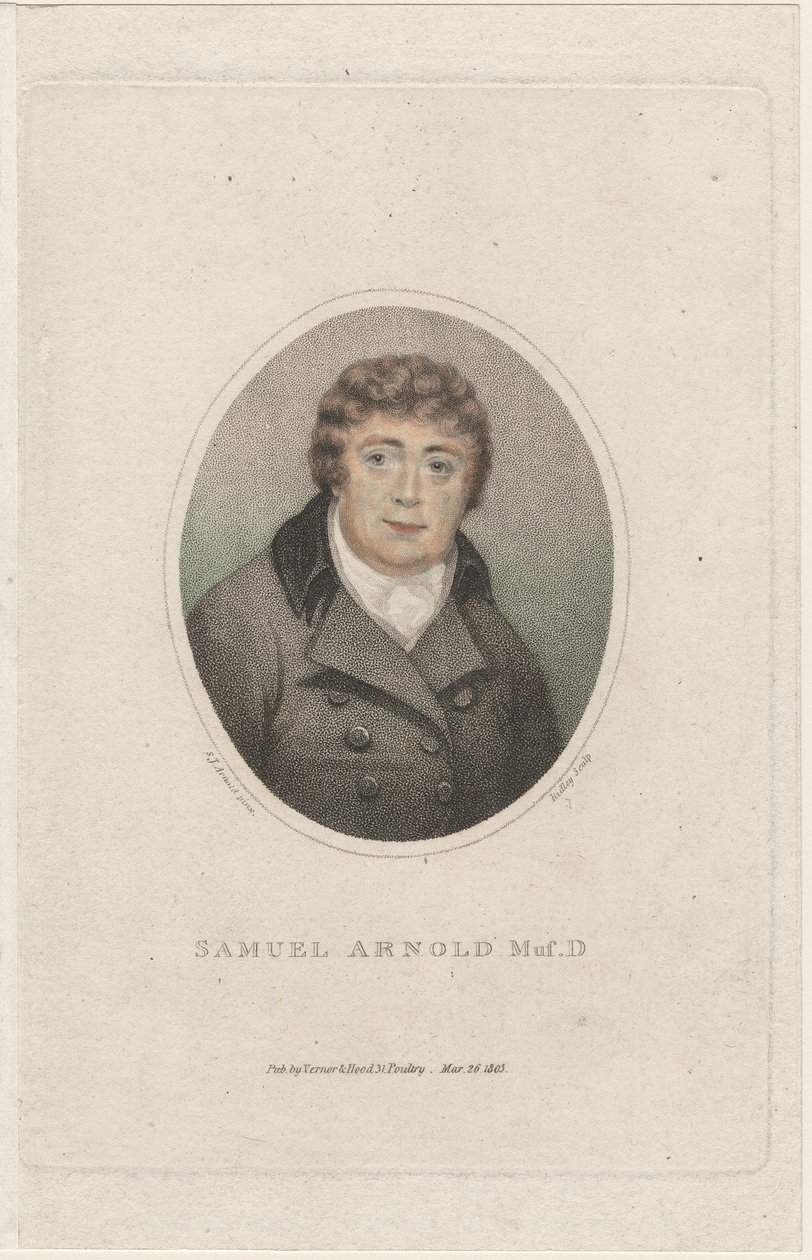 Samuel Arnold，由William Ridley（1764-1838）雕刻，1803年（彩色点画雕刻） 作者 SJ阿诺德