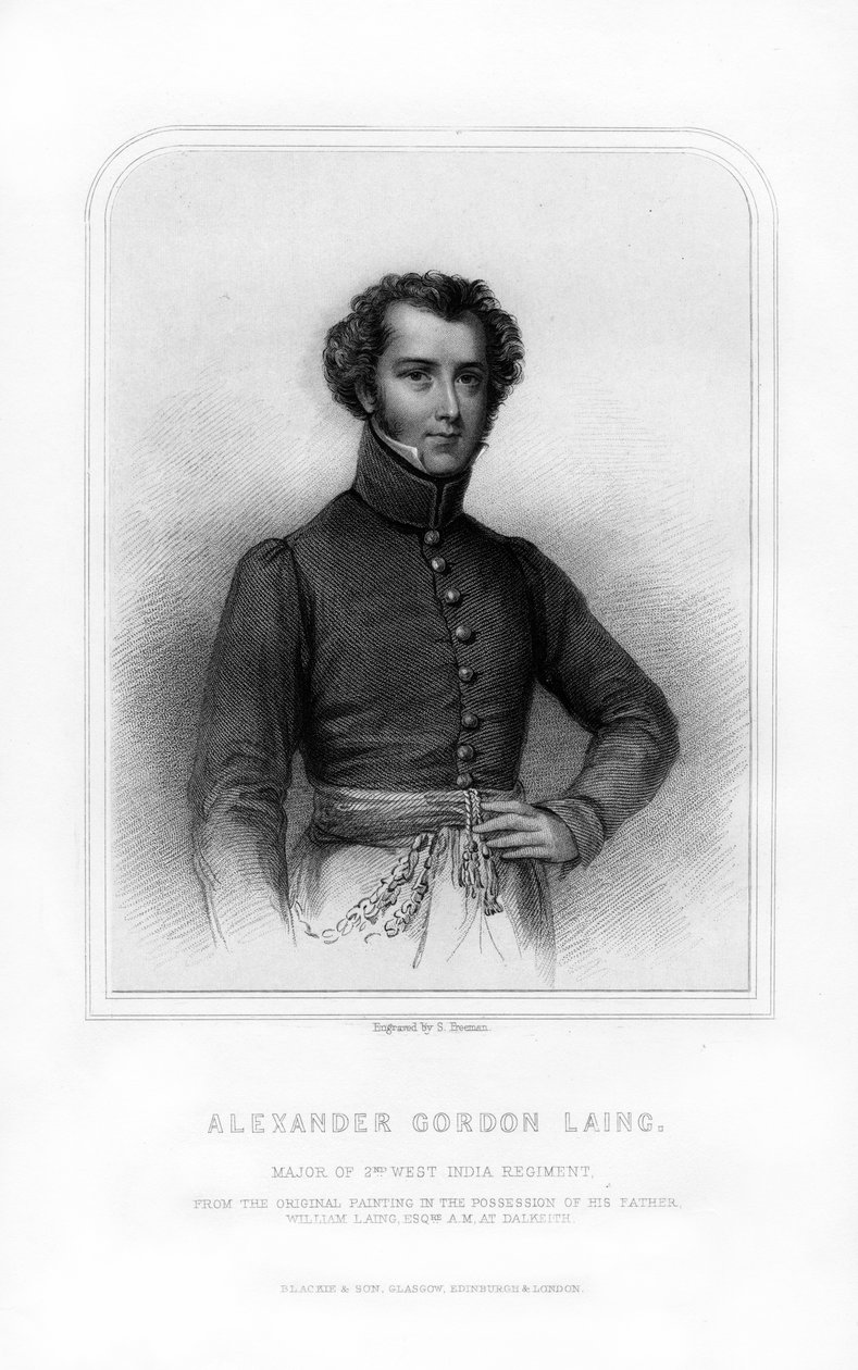 亚历山大·戈登·莱因（Alexander Gordon Laing），苏格兰探险家，1870年。 作者 弗里曼