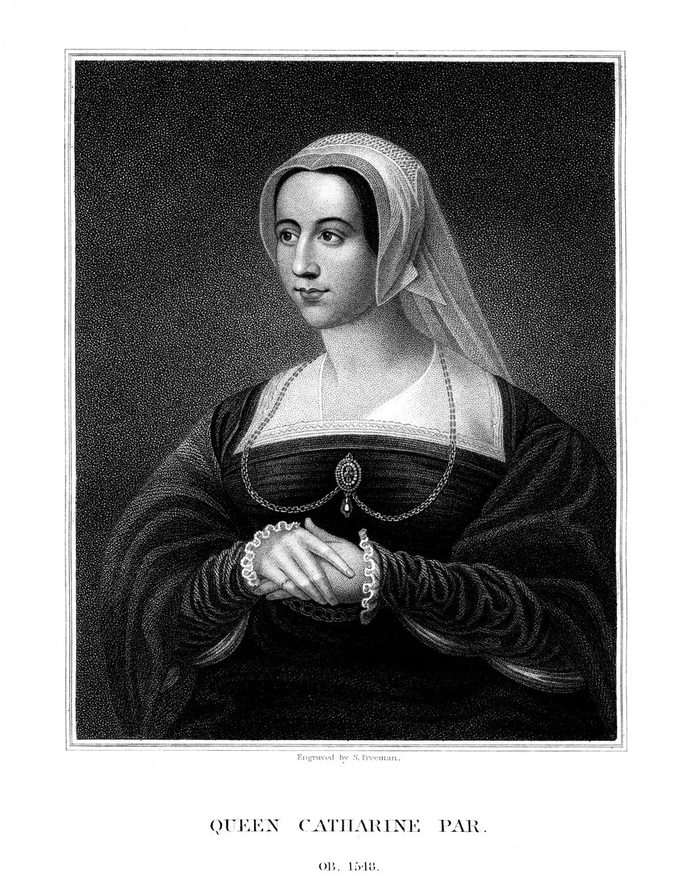 凯瑟琳·帕尔（Catherine Parr），亨利八世的皇后配偶，1823年。 作者 弗里曼