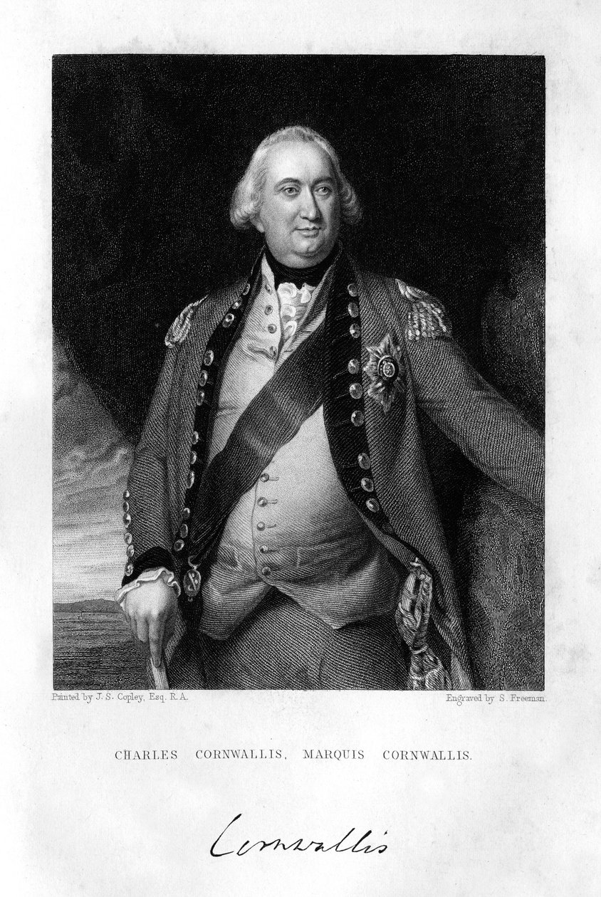 查尔斯·康沃利斯（Charles Cornwallis）1738-1805，康沃尔利斯一世侯爵（1st Marquess Cornwallis），1839年。 作者 弗里曼