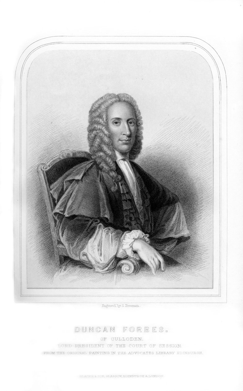邓肯·福布斯（Duncan Forbes），苏格兰政治家和法官，1870年。 作者 弗里曼