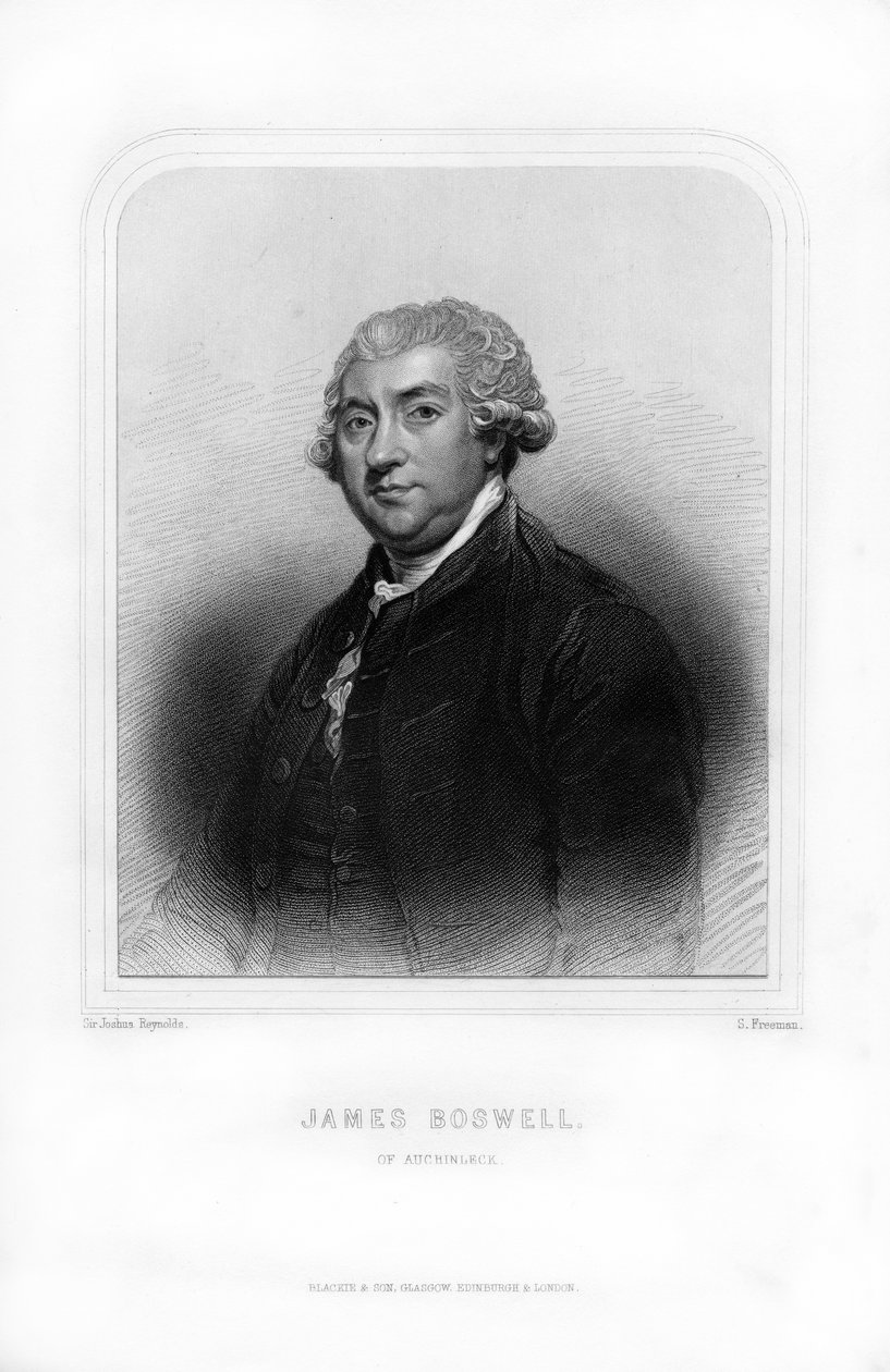 詹姆斯·博斯韦尔（James Boswell），奥钦莱克（Auchinleck）的第9巢穴，苏格兰律师，对话家和作家，1870年。 作者 弗里曼