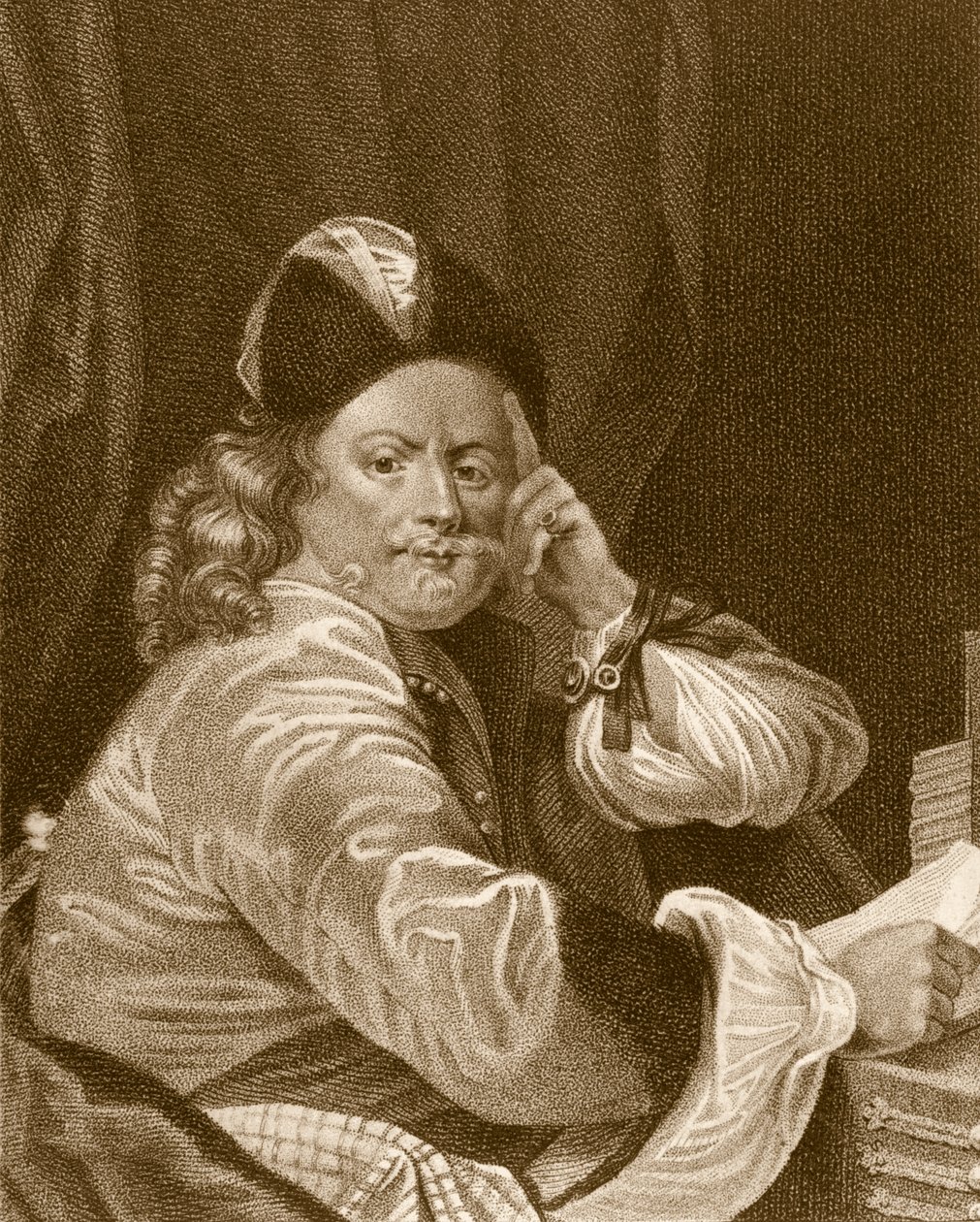 Thomas Killigrew，由JJ Van den Bergh雕刻 作者 哈丁