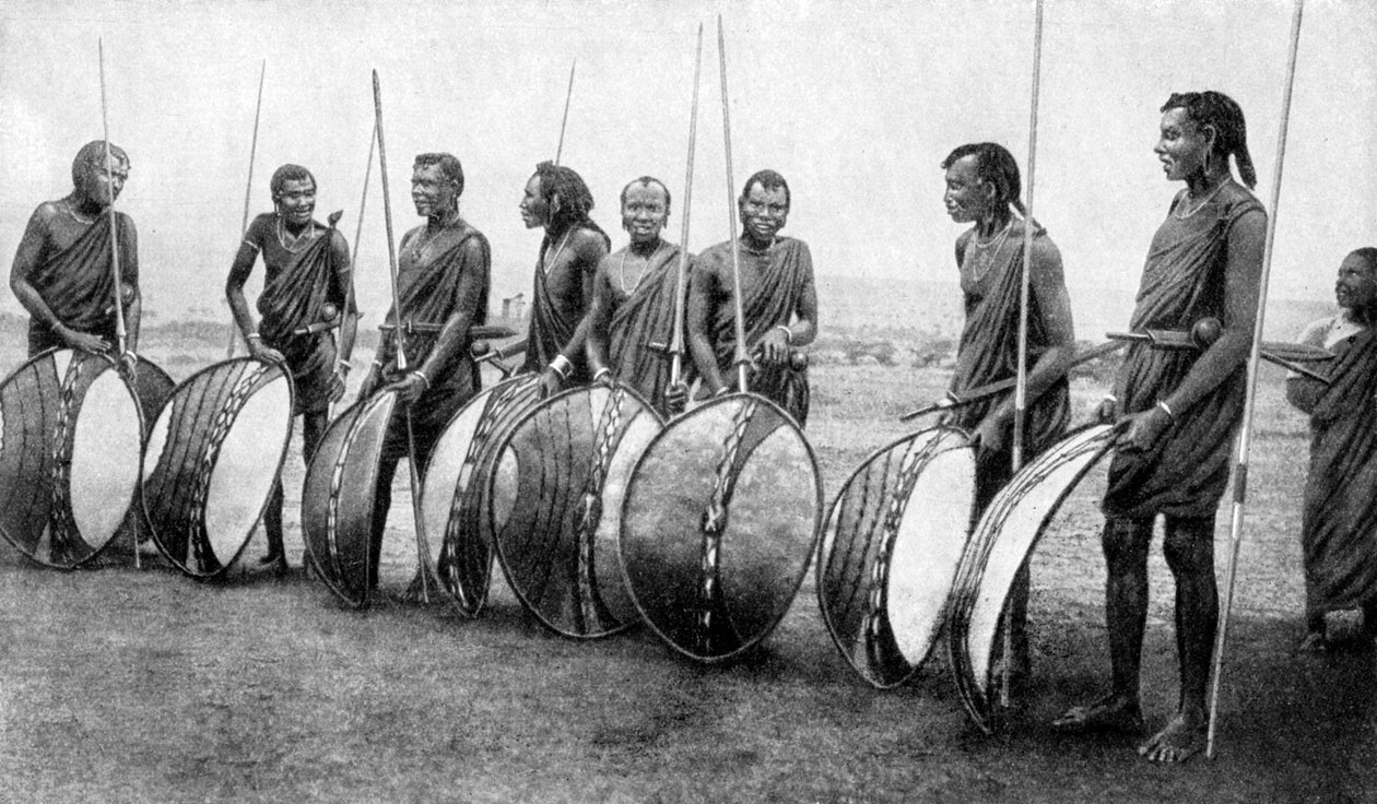 1922年，一群参加全面战斗的马赛战士。 作者 SJ料斗
