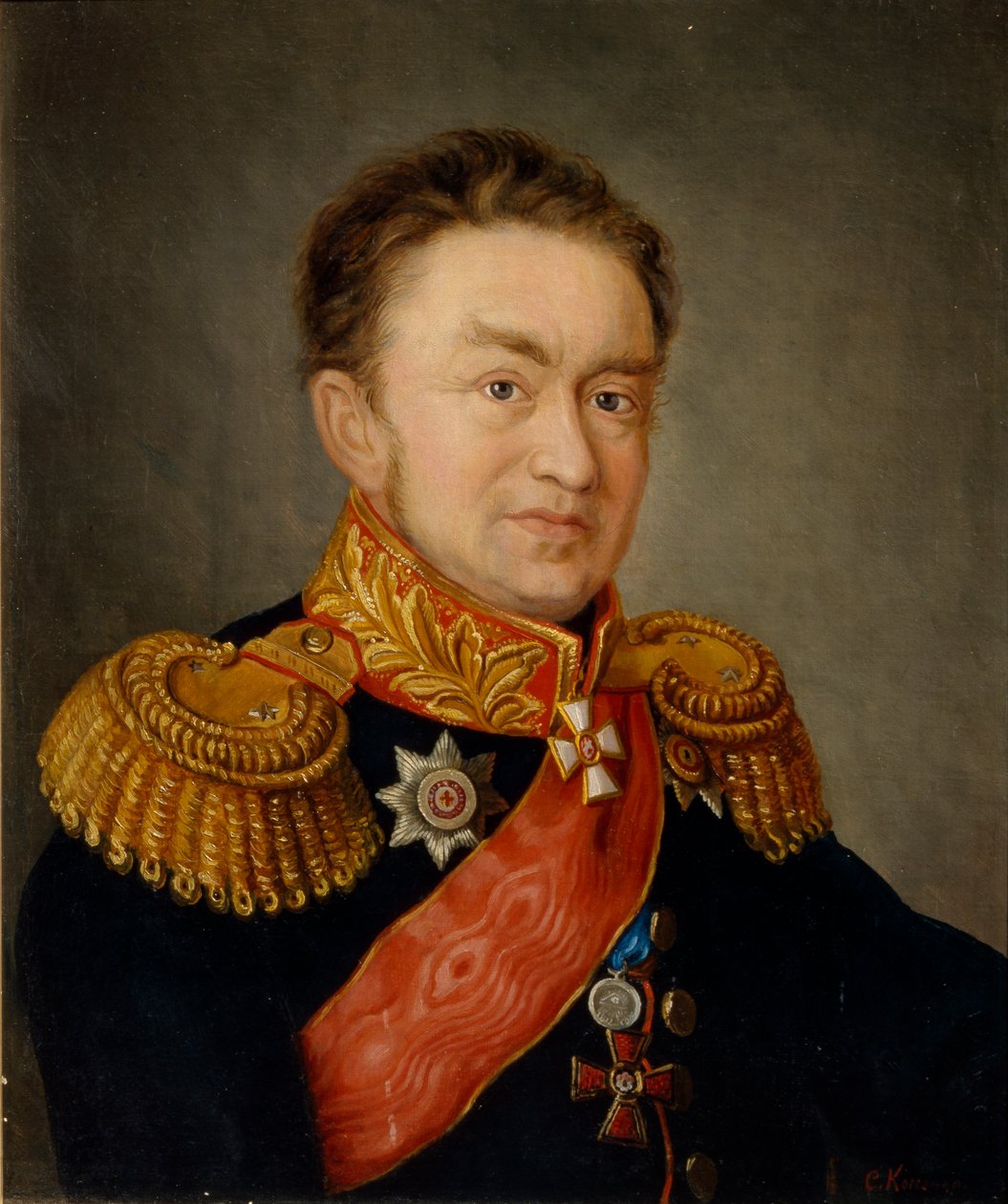 帕维尔-尼古拉耶维奇-乔格洛科夫1772-1832年的肖像，1820年代 作者 S·科缅科