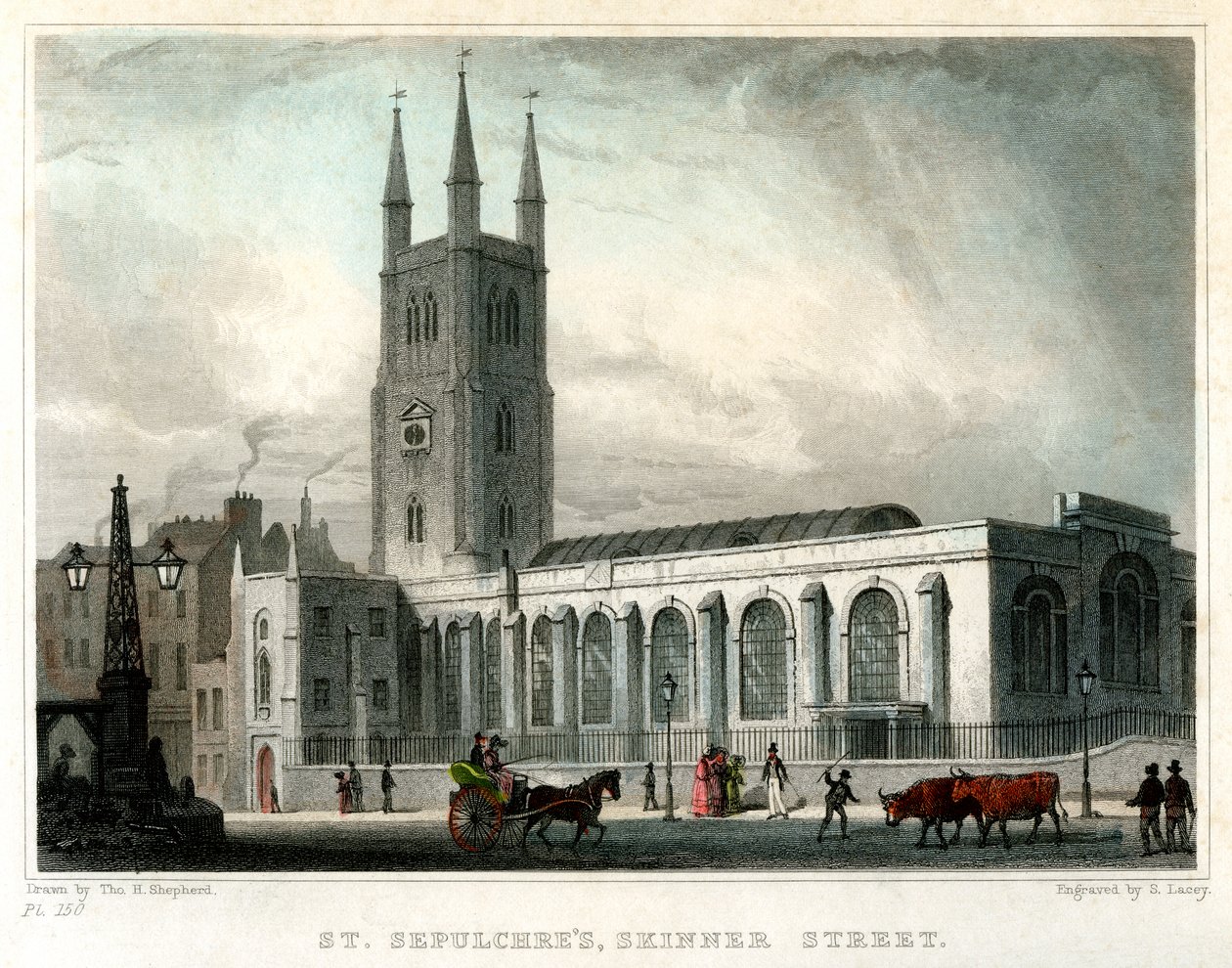 伦敦市Skinner街的St Sepulchres教堂，建于1830年。 作者 莱西