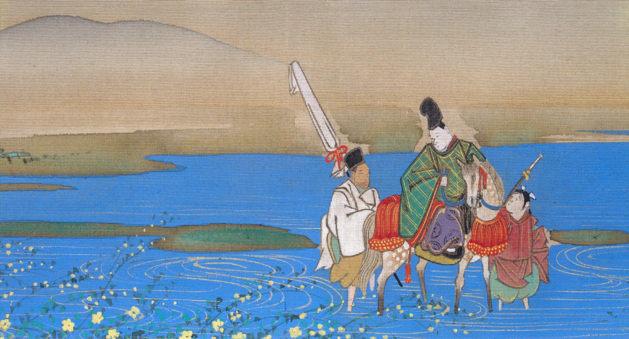 马背上的男性朝臣，c.1839 作者 酒井O