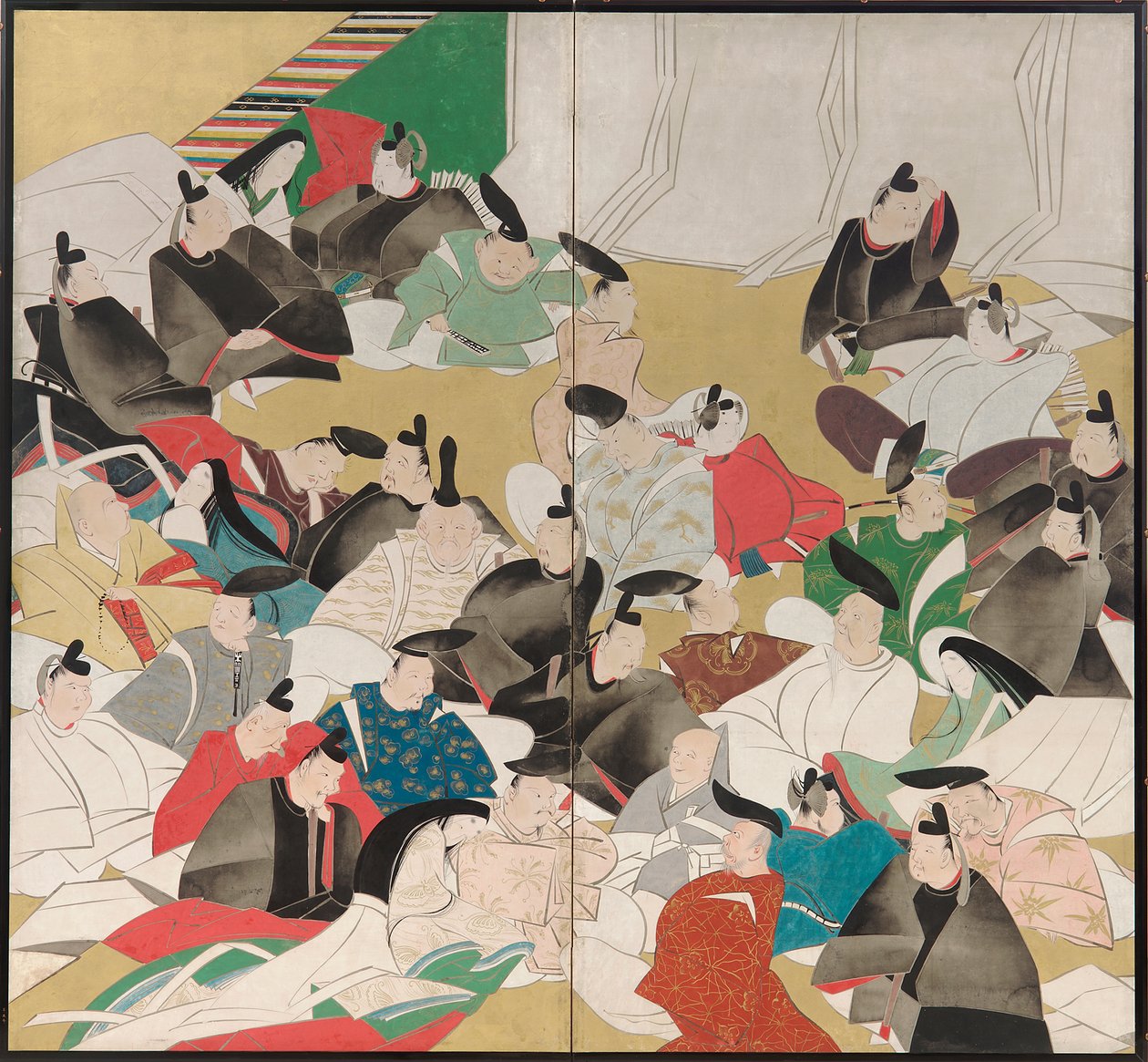 三十六位诗人，江户时代（墨水，颜色和黄金在纸上） 作者 酒井保一