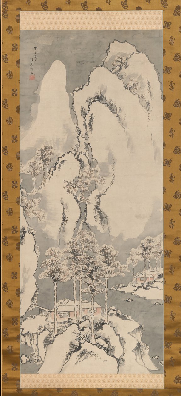 雪景，1744年。 作者 咲百濑