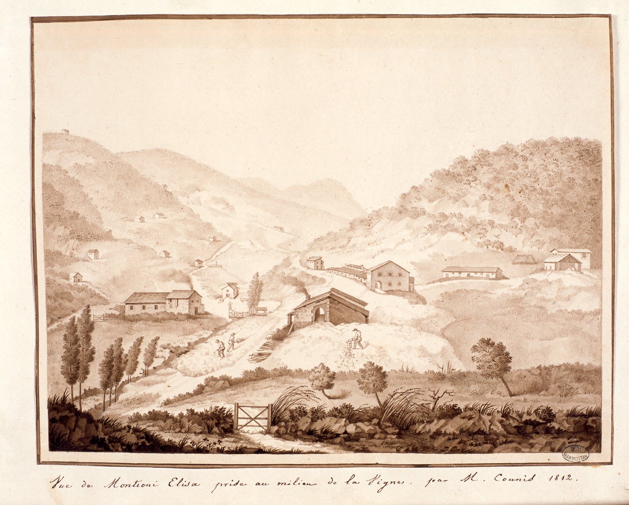 Montioni看法，采取从藤的中部，1812年 作者 所罗门·纪尧姆·库尼斯（Salomon Guillaume Counis）