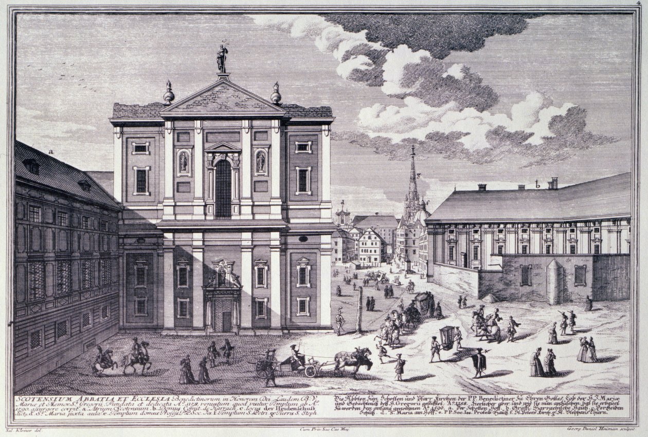 由George-Daniel Heumann（1692-1759）刻的Schottenkirche（苏格兰教堂）的视图 作者 所罗门小一个