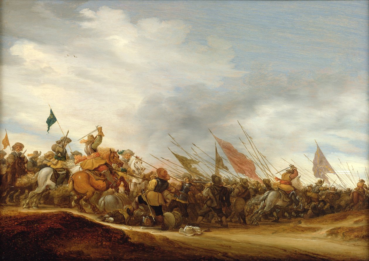 一场战斗场面，1653年 作者 Salomon van Ruisdael或Ruysdael