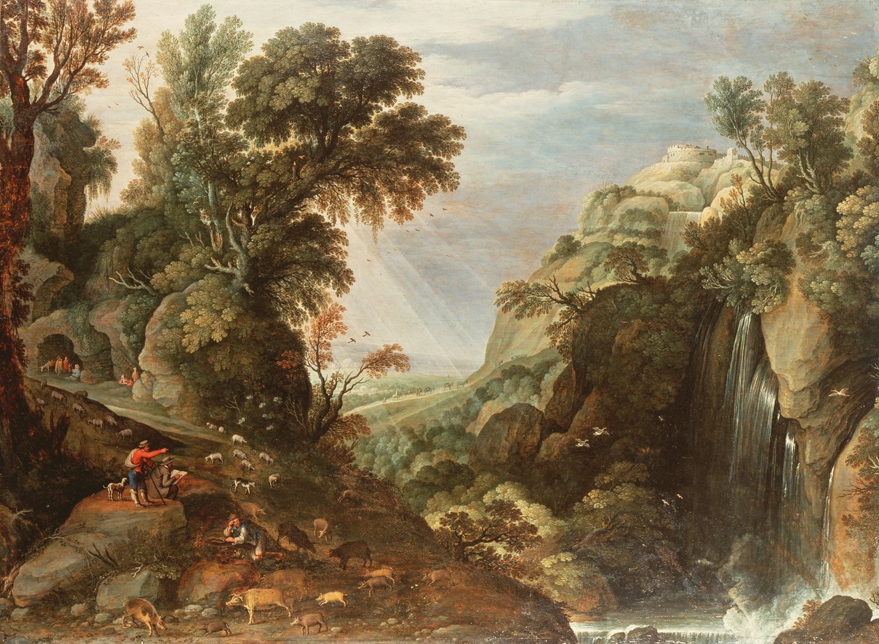 古典风景 作者 Salomon van Ruisdael或Ruysdael