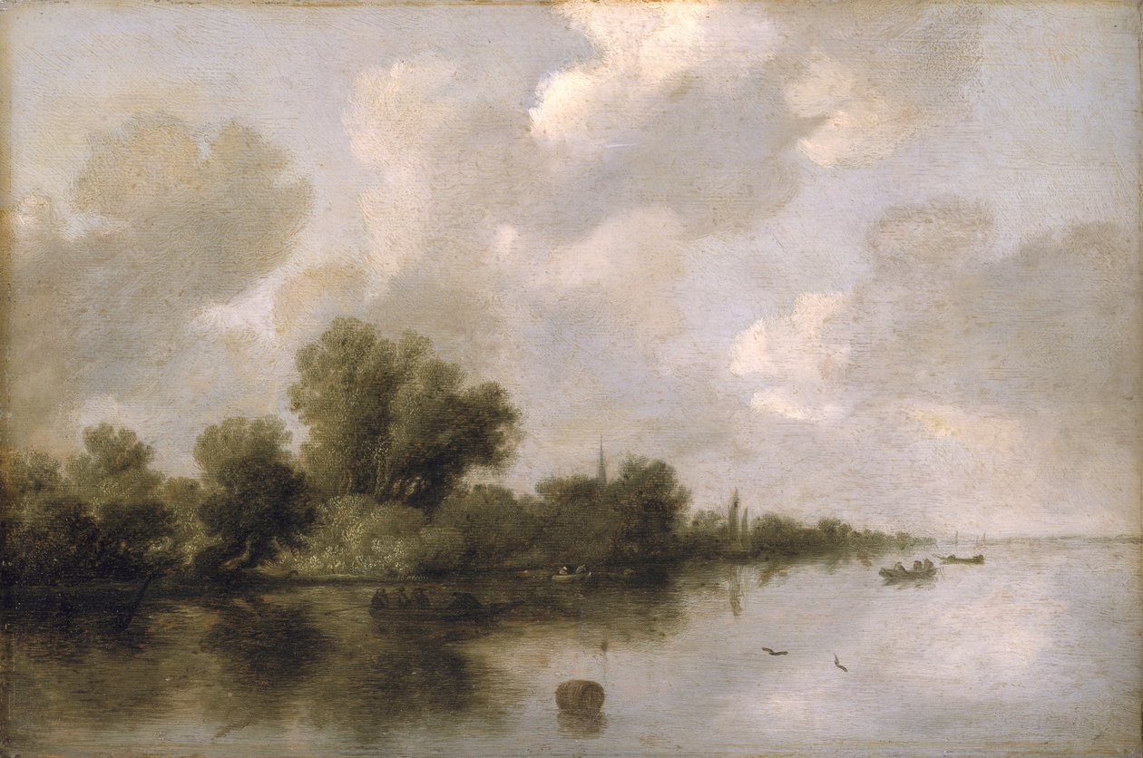 河景观，1632年 作者 Salomon van Ruisdael或Ruysdael