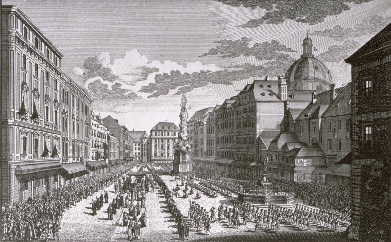 由Georg-Daniel Heumann（1691-1759）雕刻的Graben游行队伍的视图 作者 所罗门小人